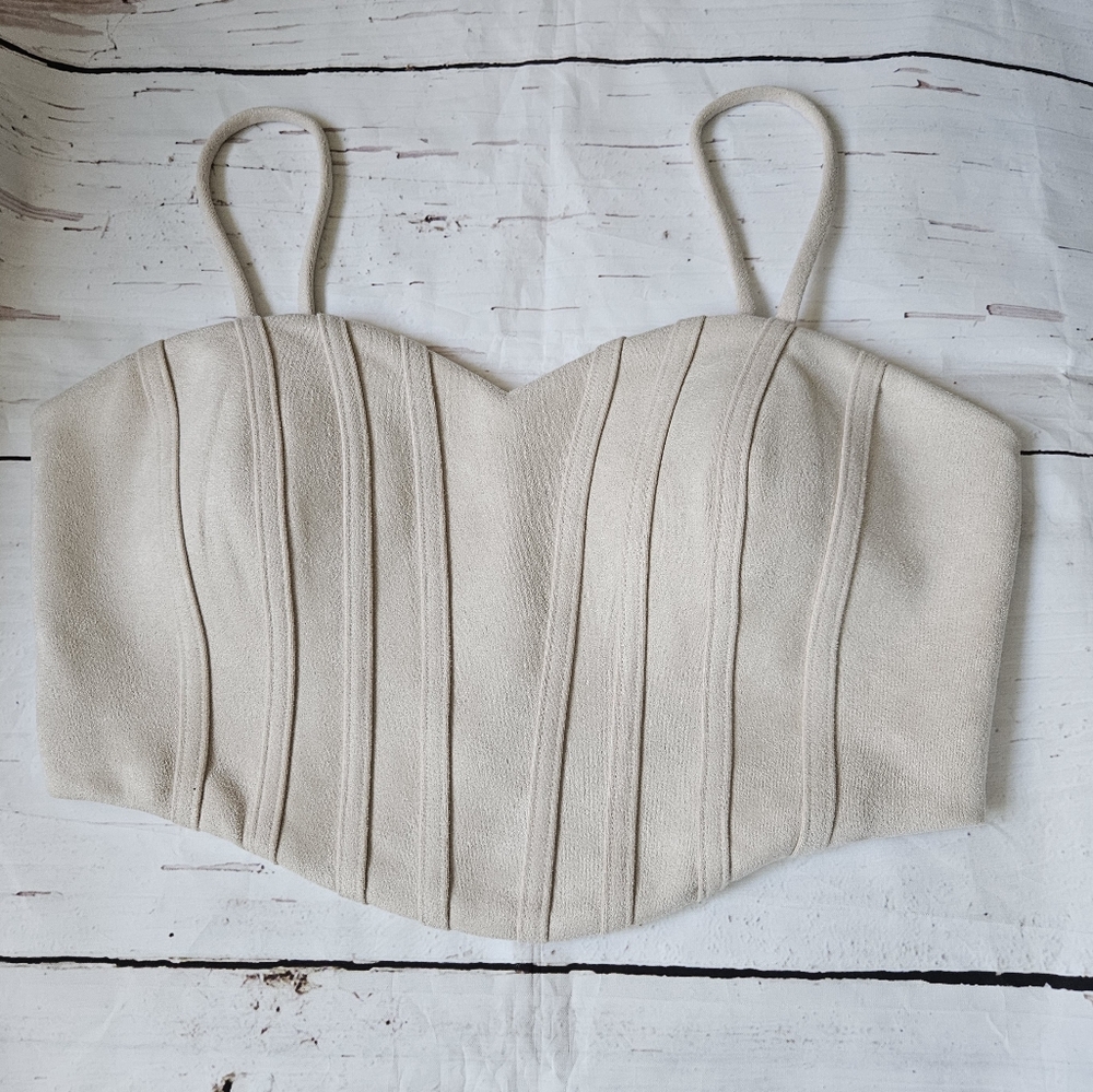 New Fashion Nova Women's Faux Suede Crop Top Size Medium